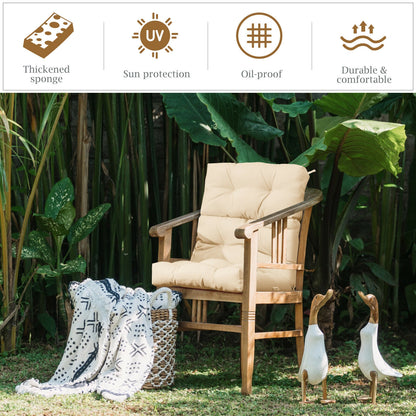 Tufted Outdoor Chair Cushion 44x22 Inch High Back Pad
