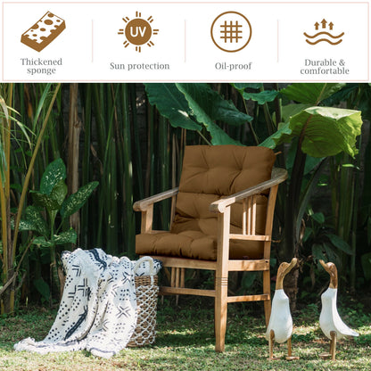 Tufted Outdoor Chair Cushion 44x22 Inch High Back Pad