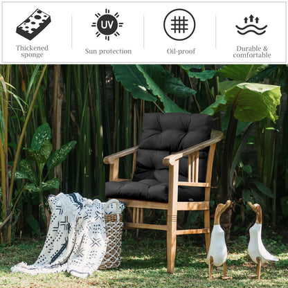 Tufted Outdoor Chair Cushion 44x22 Inch High Back Pad