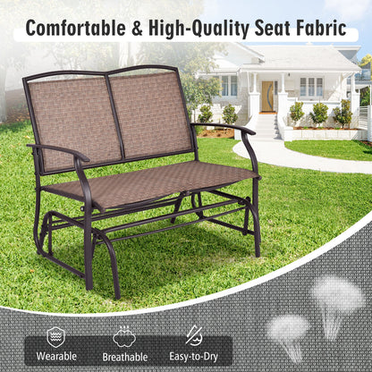 Outdoor Rocking Loveseat for Two - Steel Frame Patio Chair