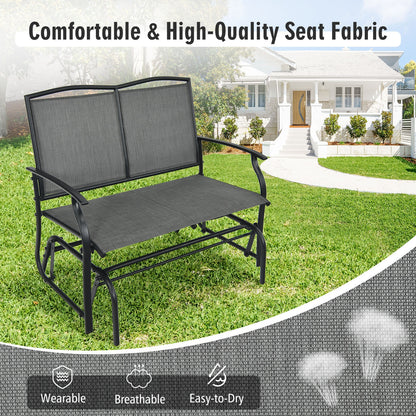 Outdoor Rocking Loveseat for Two - Steel Frame Patio Chair