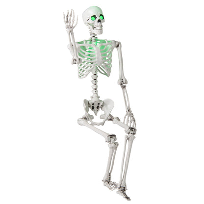 5.5 FT Halloween Skeleton Life-Size Posable for Indoor Outdoor Decoration