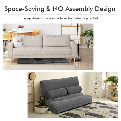 6-Position Adjustable Floor Sofa with 2 Pillows