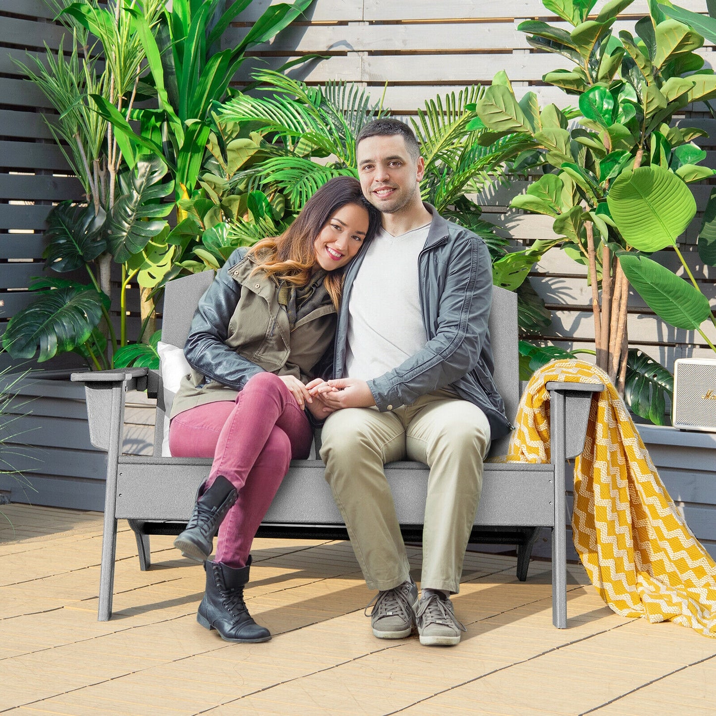 HDPE Adirondack Chair for Patio and Garden - Gray