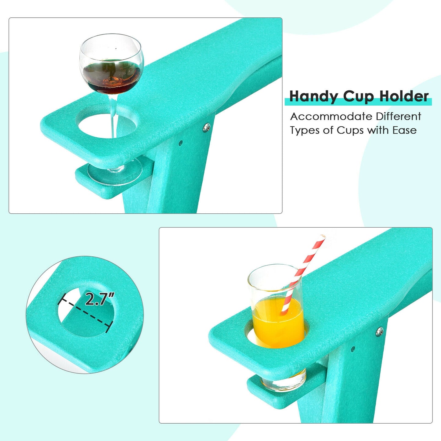 Adirondack Chair with Cup Holder - All-Weather PE