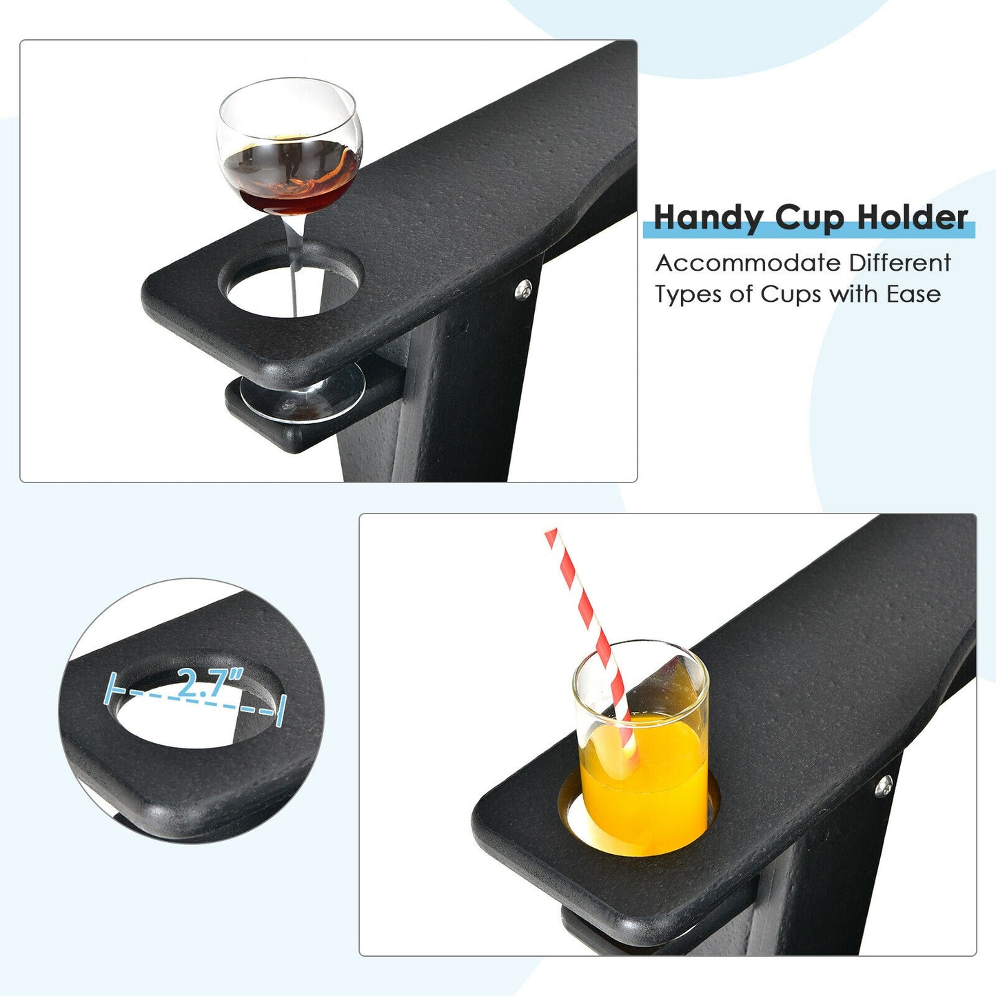Adirondack Chair with Cup Holder - All-Weather PE