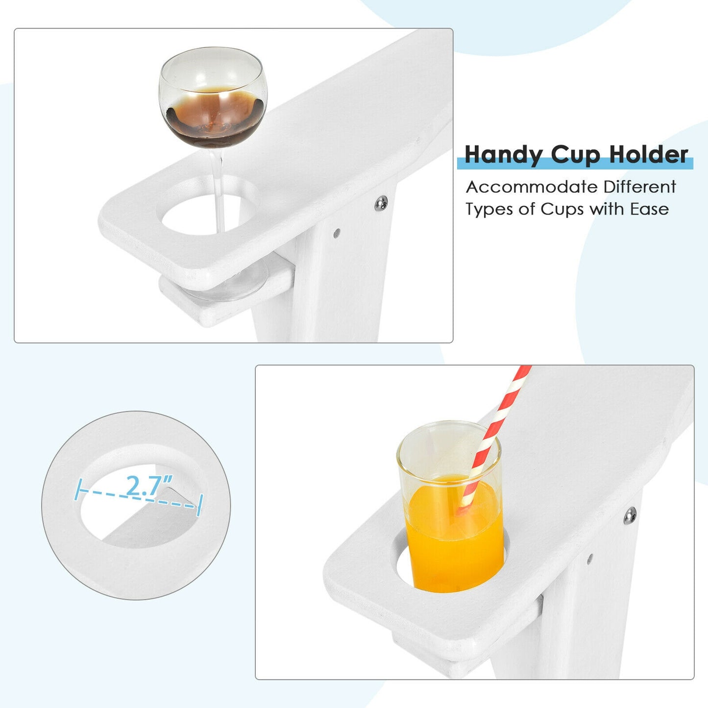 Adirondack Chair with Cup Holder - All-Weather PE
