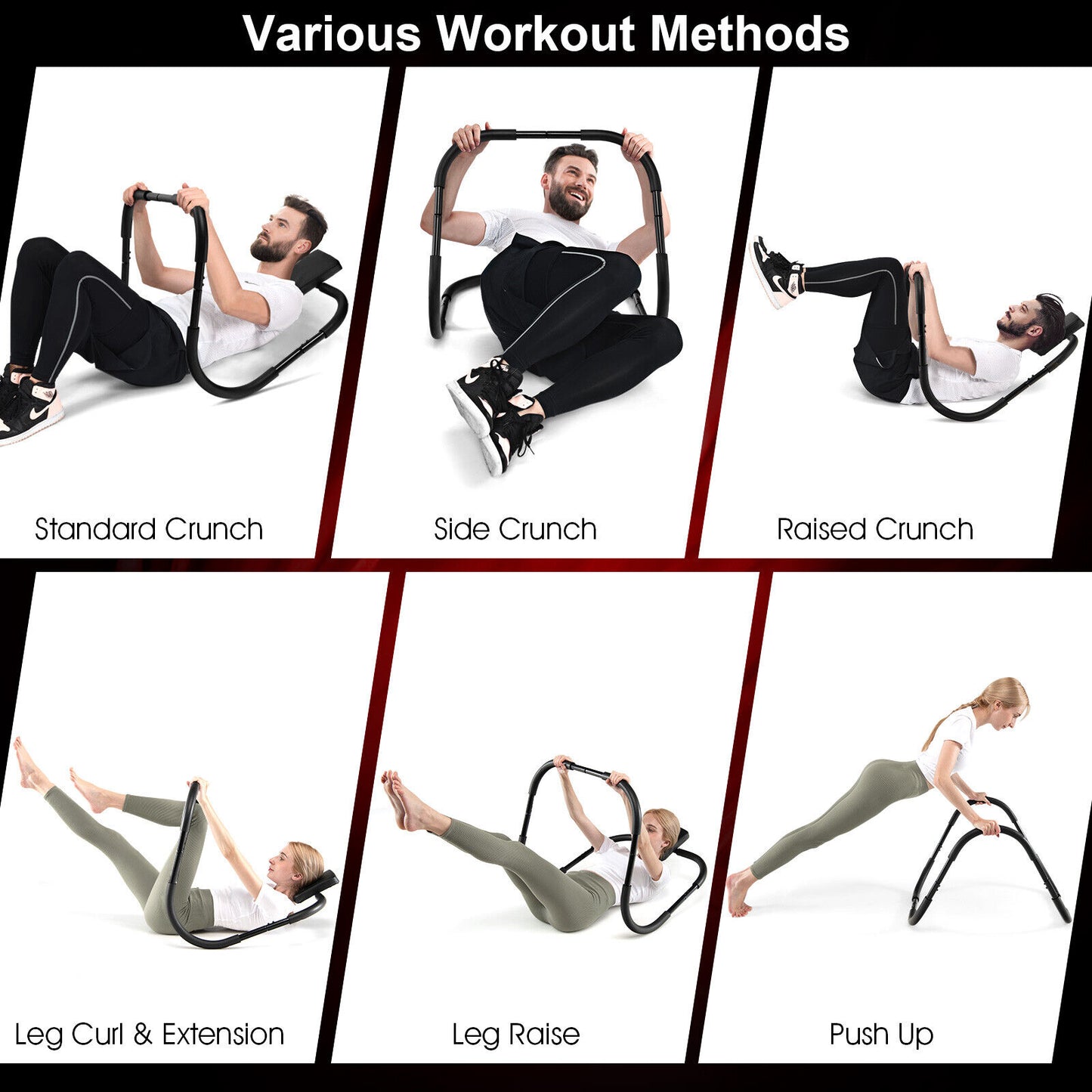 Portable AB Trainer with Headrest for Core Workouts