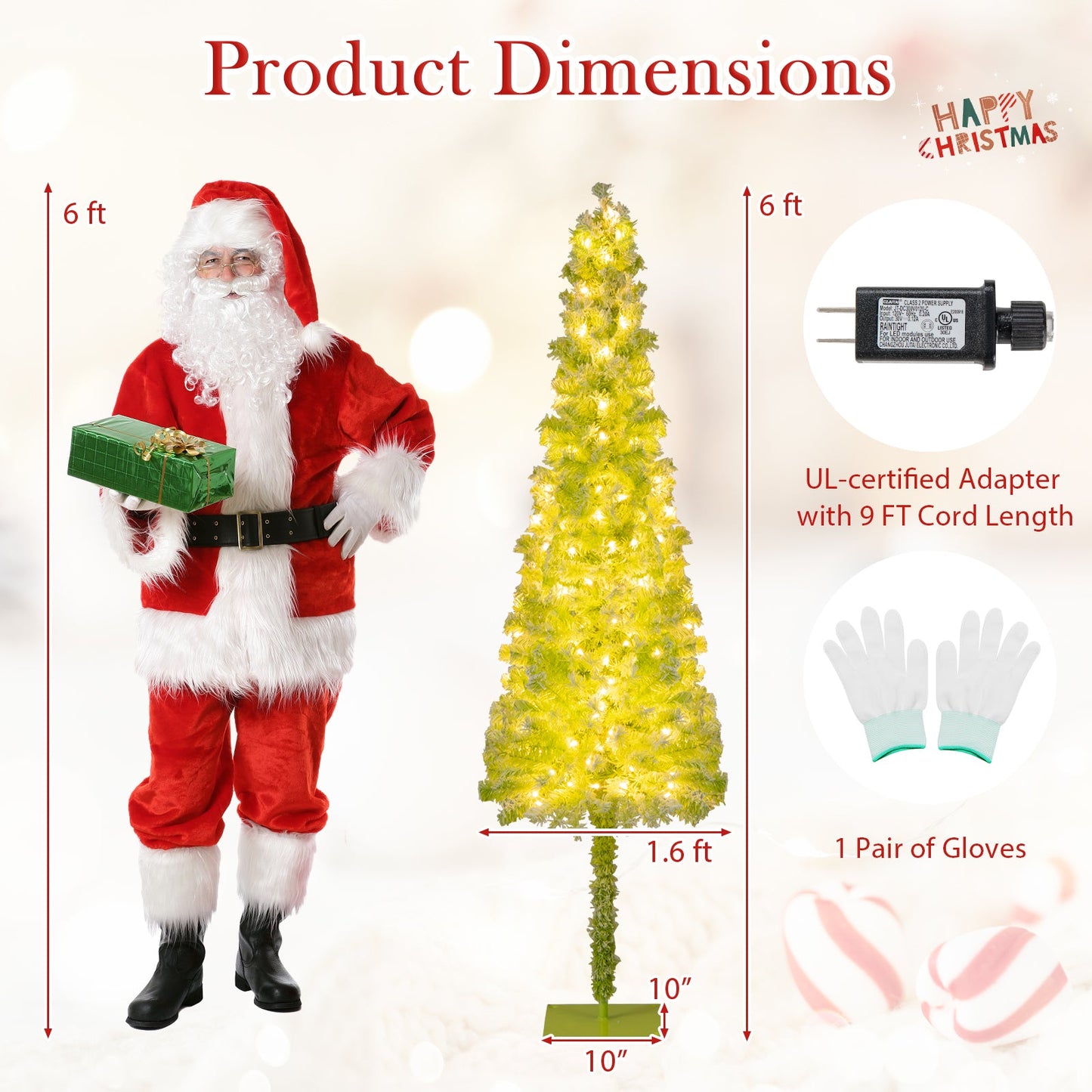 5/6/7 FT Whimsical Christmas Tree with Bendable Top and 216/290/366 Branch