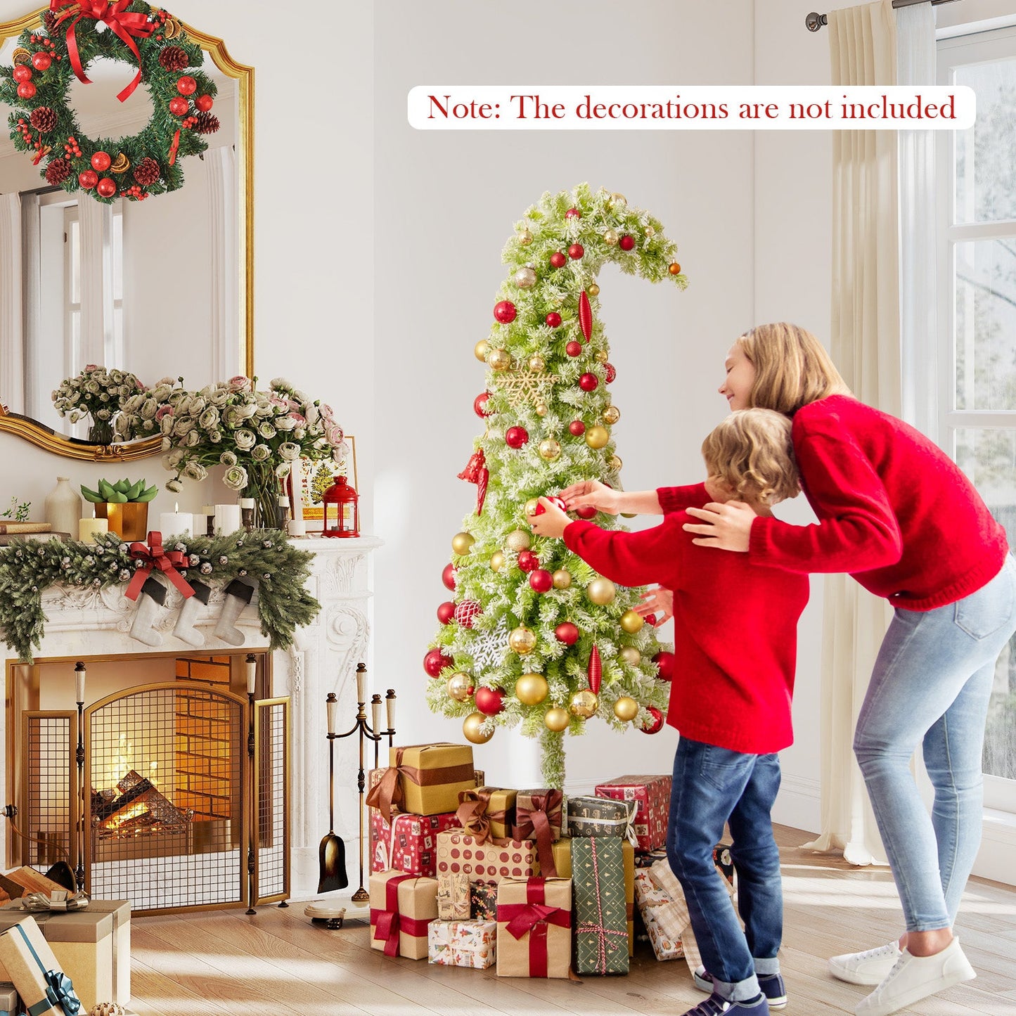 5/6/7 FT Whimsical Christmas Tree with Bendable Top and 216/290/366 Branch