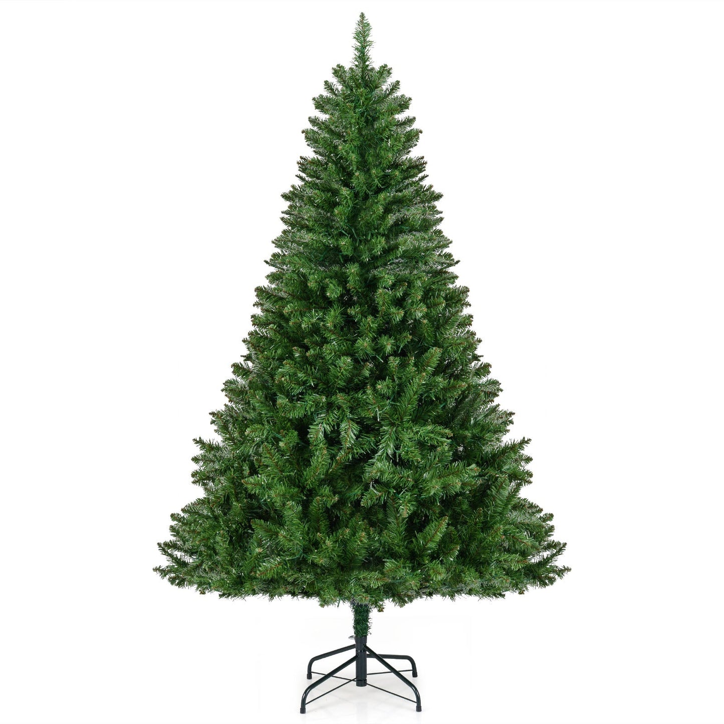 5/6/7 Feet Artificial Christmas Tree Hinged Xmas Tree with 7 Lighting Modes