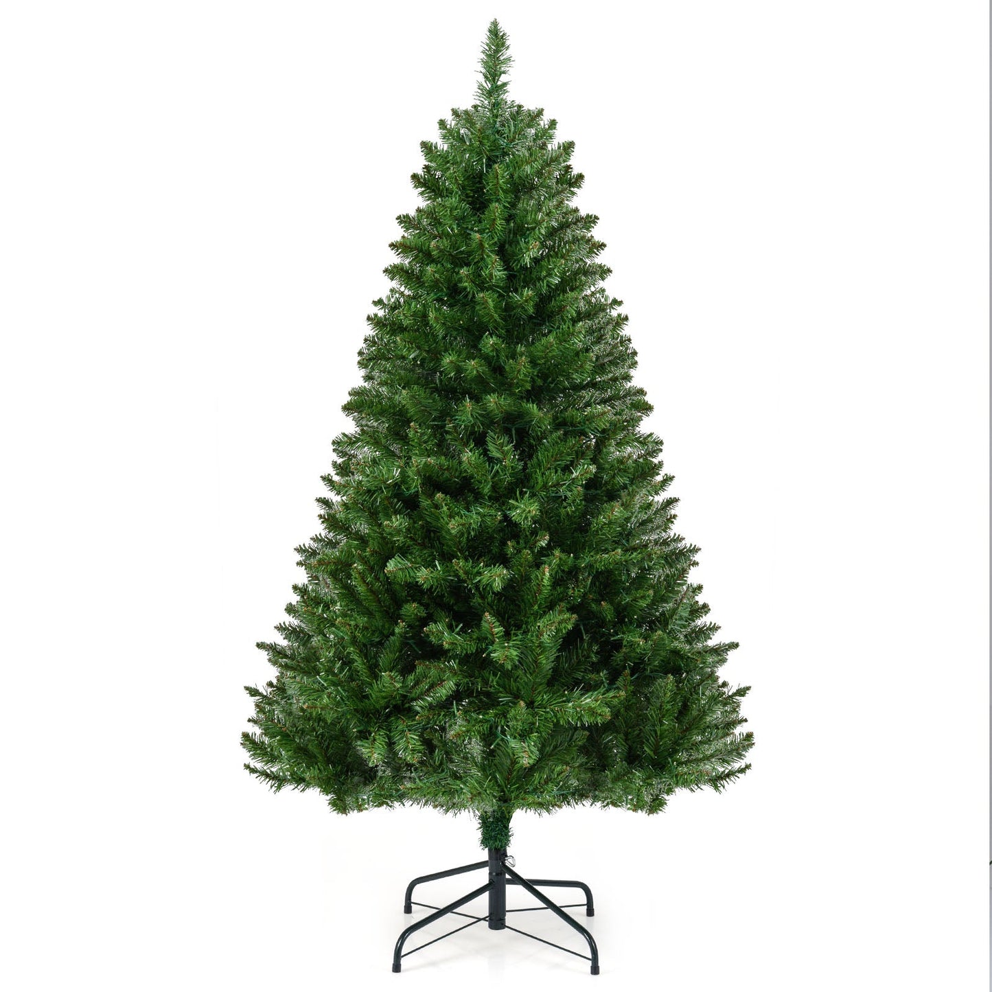 5/6/7 Feet Artificial Christmas Tree Hinged Xmas Tree with 7 Lighting Modes