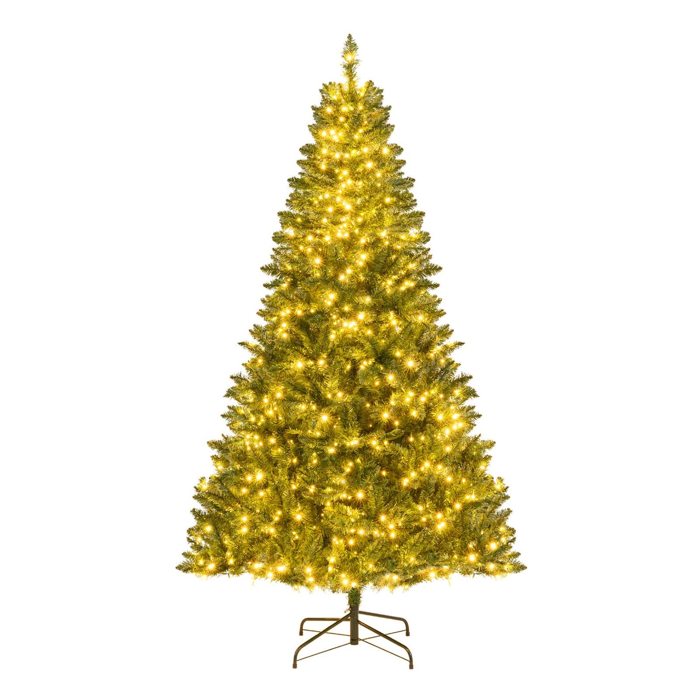 5/6/7 Feet Artificial Christmas Tree Hinged Xmas Tree with 7 Lighting Modes