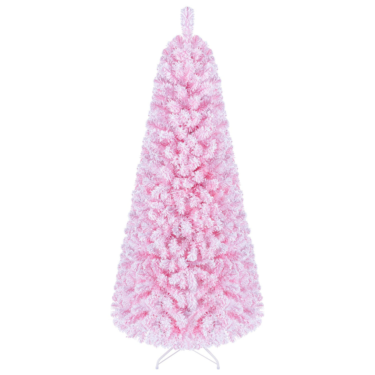 6 Ft Pink Flocked Christmas Tree with LED Lights