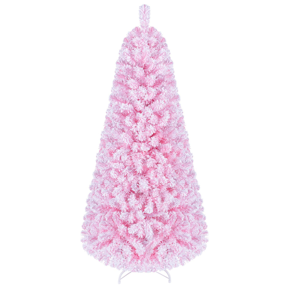 6 Ft Pink Flocked Christmas Tree with LED Lights