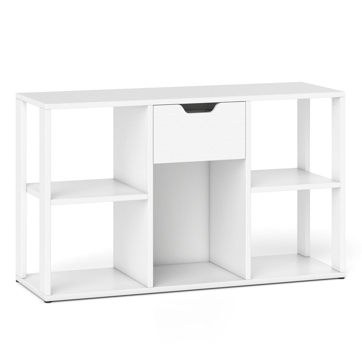 5-Cube Bookcase with Storage Drawer - Rustic Brown