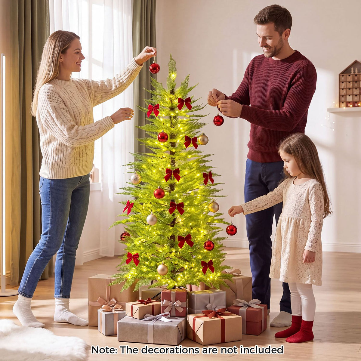 5 FT Pre-Lit Artificial Christmas Tree with 670 Warm White Lights