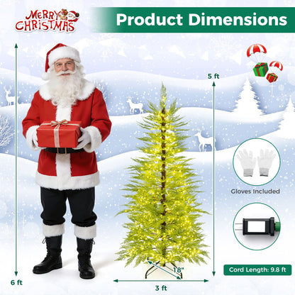 5 FT Pre-Lit Artificial Christmas Tree with 670 Warm White Lights