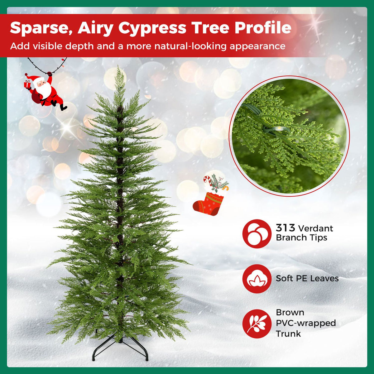 5 FT Pre-Lit Artificial Christmas Tree with 670 Warm White Lights
