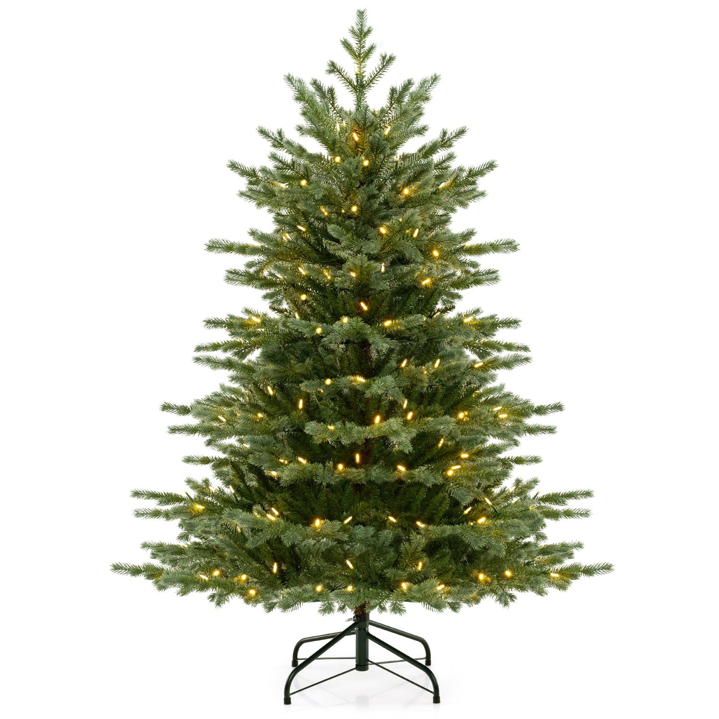 5/6/7 Feet Artificial Christmas Tree with 1426/2116/3156 Lush PVC and 200/300/400 Warm White LED Lights