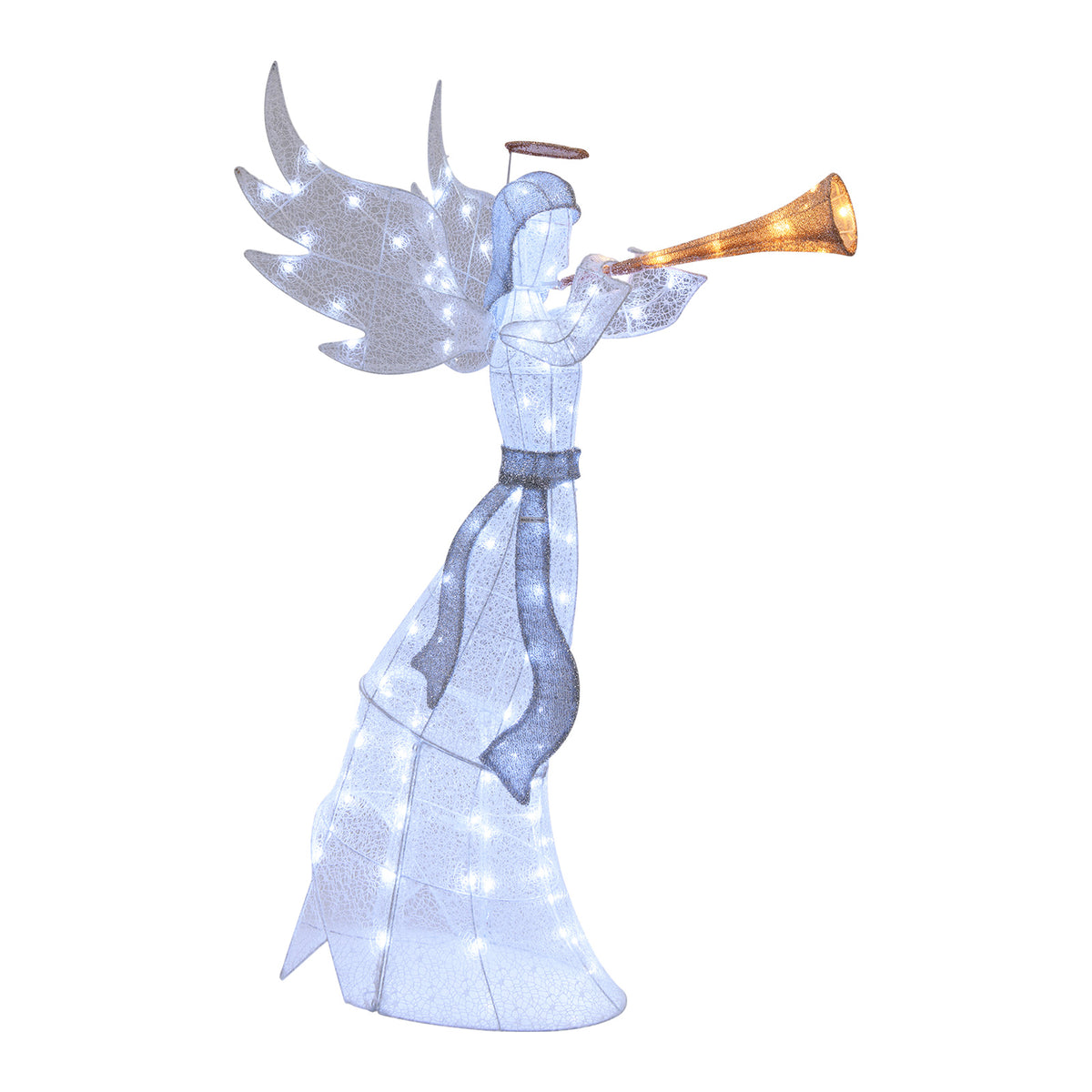 5 Feet Christmas Angel with 100 LED Lights and Ground Stakes