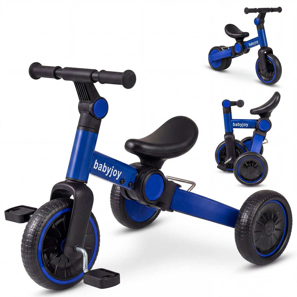 5-In-1 Toddler Bike Kids Balance Bike with Removable Pedals
