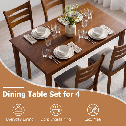 5-Piece Dining Table Set with Upholstered Chairs