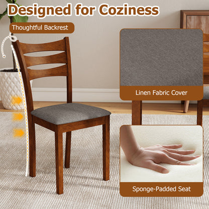 5-Piece Dining Table Set with Upholstered Chairs