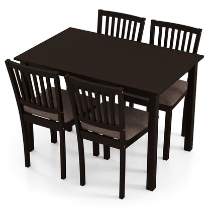 5-Piece Dining Table Set with 4 Upholstered Chairs