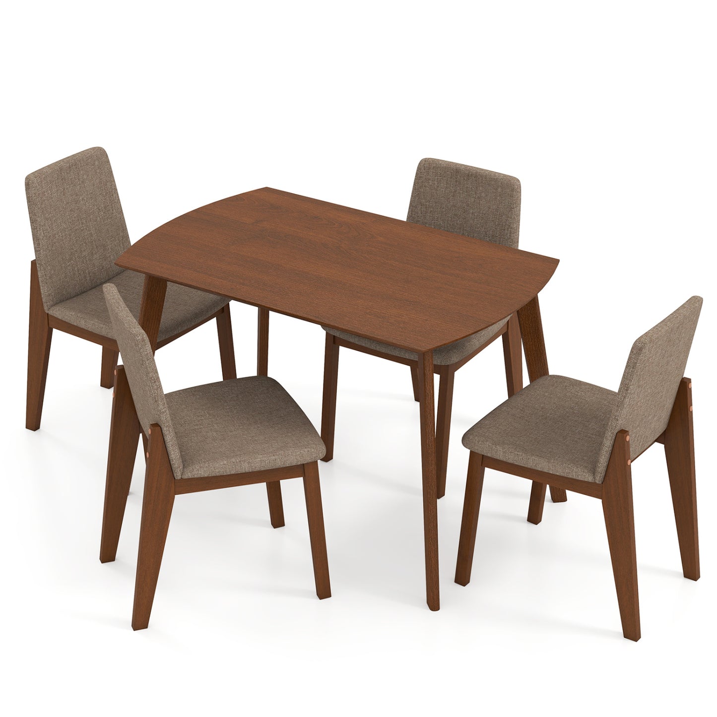 5-Piece Dining Table Set with Upholstered Chairs