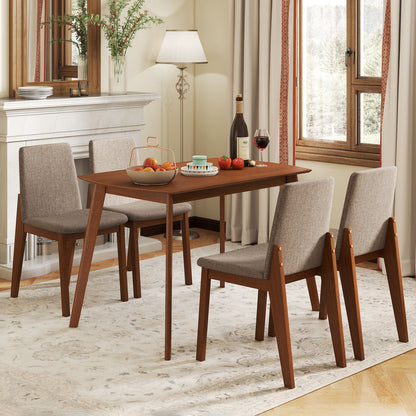 5-Piece Dining Table Set with Upholstered Chairs