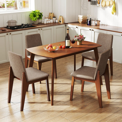 5-Piece Dining Table Set with Upholstered Chairs