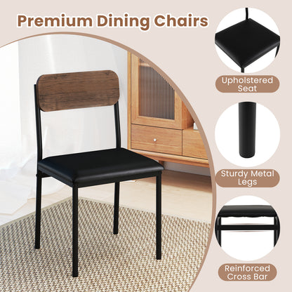 5-Piece Round Dining Table Set with Drop Leaf and Chairs