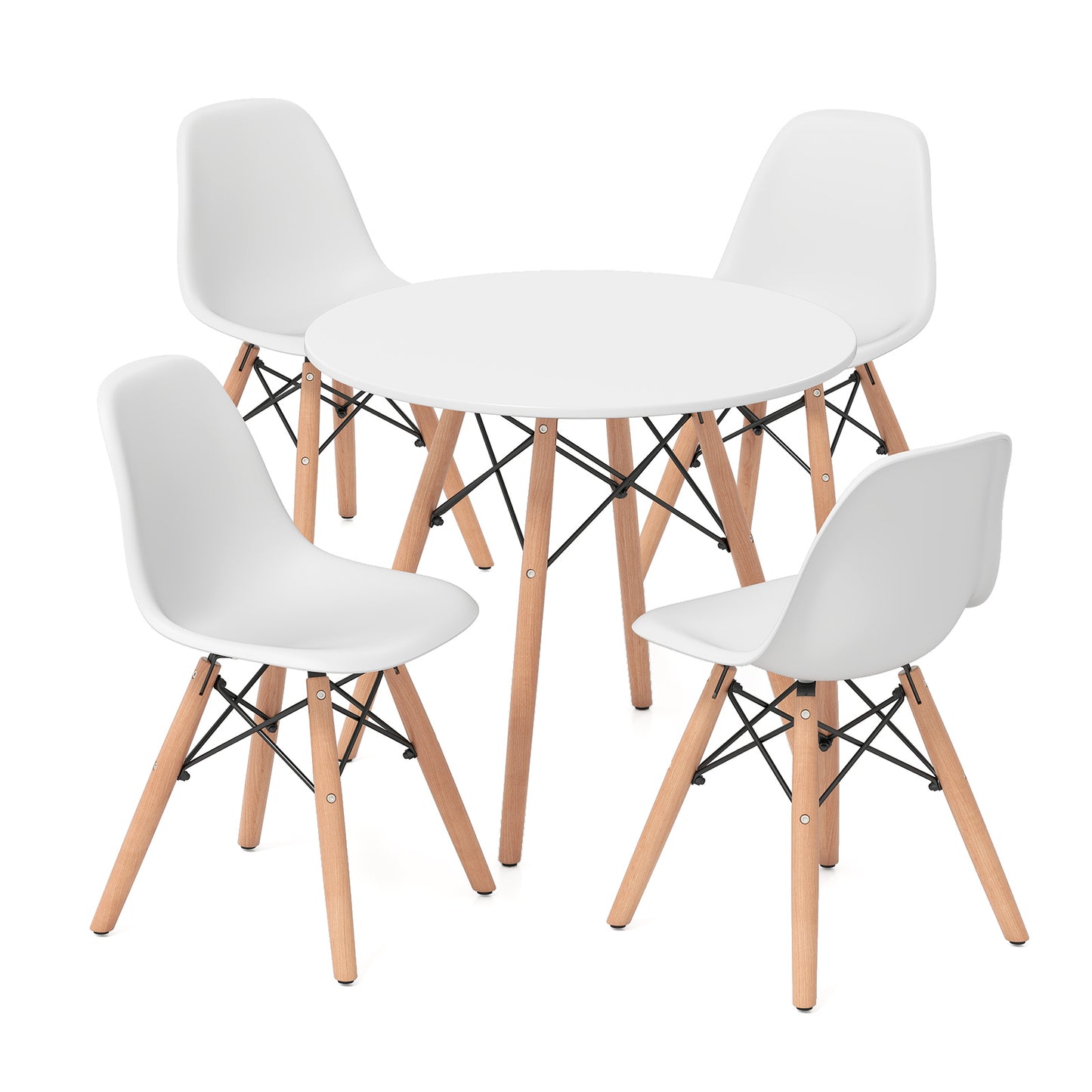 Kids Table and Chair Set - 5 Piece Mid-Century Modern