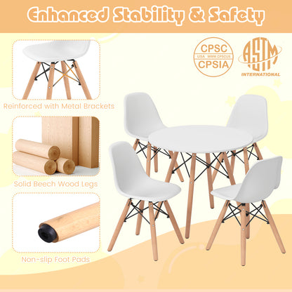 Kids Table and Chair Set - 5 Piece Mid-Century Modern