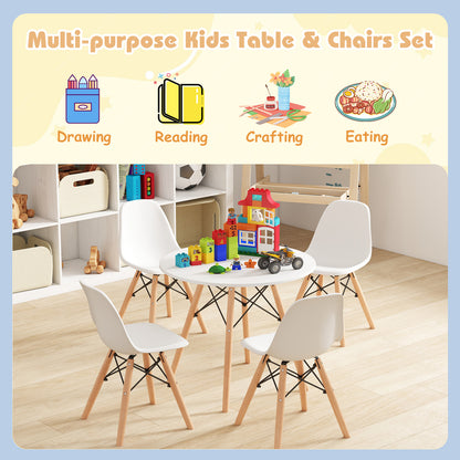 Kids Table and Chair Set - 5 Piece Mid-Century Modern