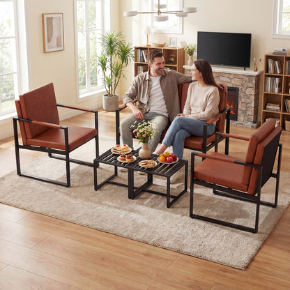 5-Piece Living Room Set with Loveseat and Accent Chairs