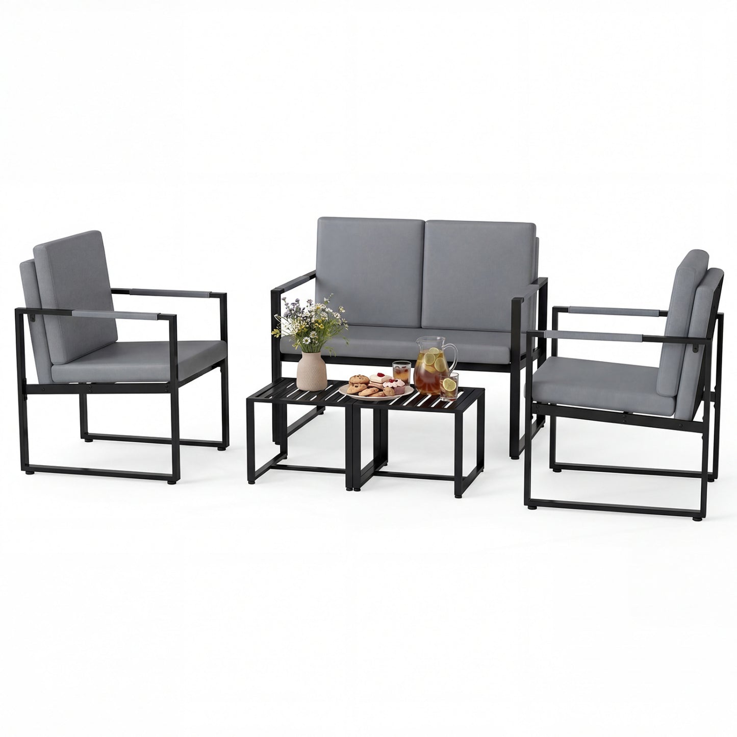 5-Piece Living Room Set with Loveseat and Accent Chairs