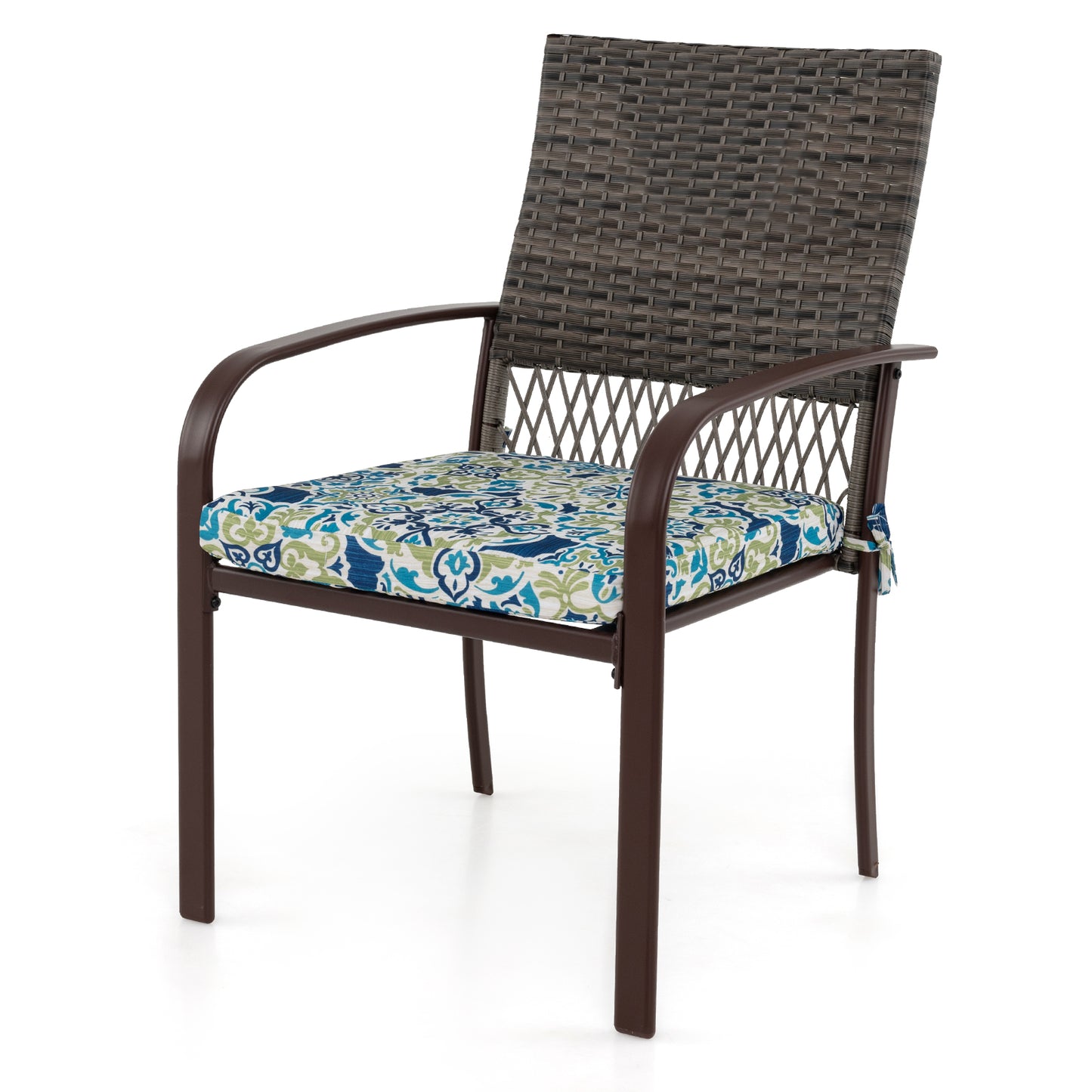 5-Piece Patio Dining Set with Cushioned Rattan Chairs