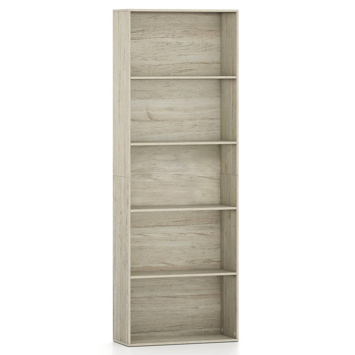 5-Tier Bookshelf Freestanding Display Shelf 67" Gray