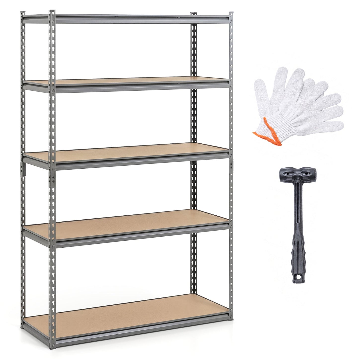 5-Tier Garage Shelving Unit 2200 LBS Metal Storage Shelves Adjustable Utility Rack for Warehouse
