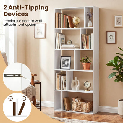 5-Tier Bookshelf with Open Back and Anti-Tipping Kit