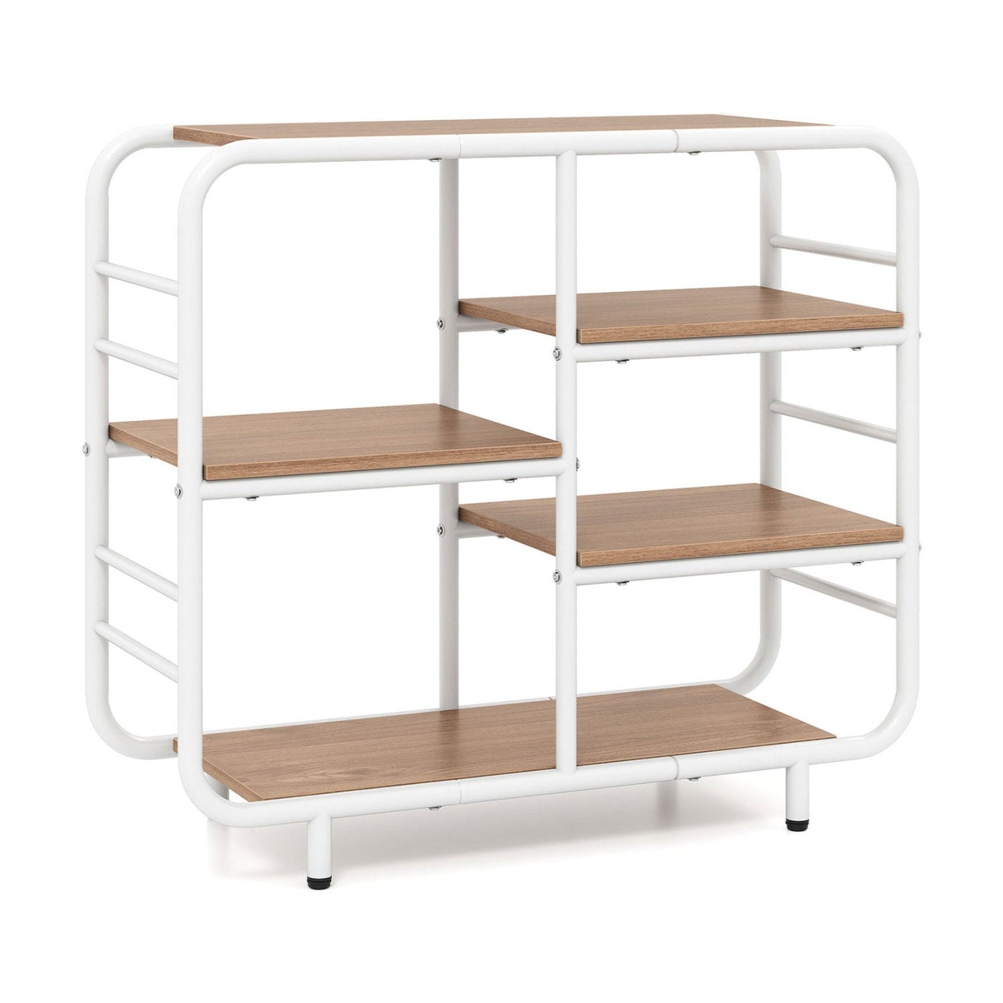 5-Tier Storage Organizer Open Book Shelf with Metal Frame