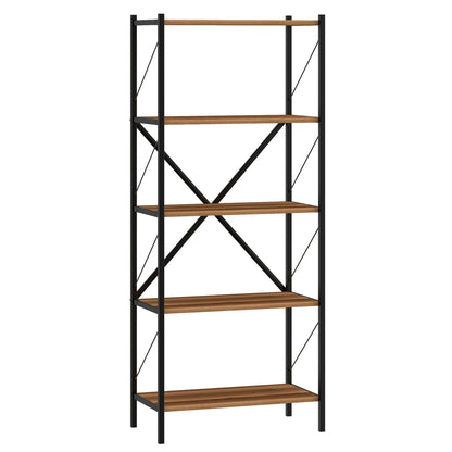 5-Tier Bookshelf with Heavy-Duty Metal Frame