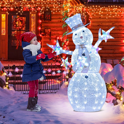 5 ft Pre-Lit Christmas Snowman with Stars
