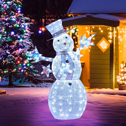 5 ft Pre-Lit Christmas Snowman with Stars