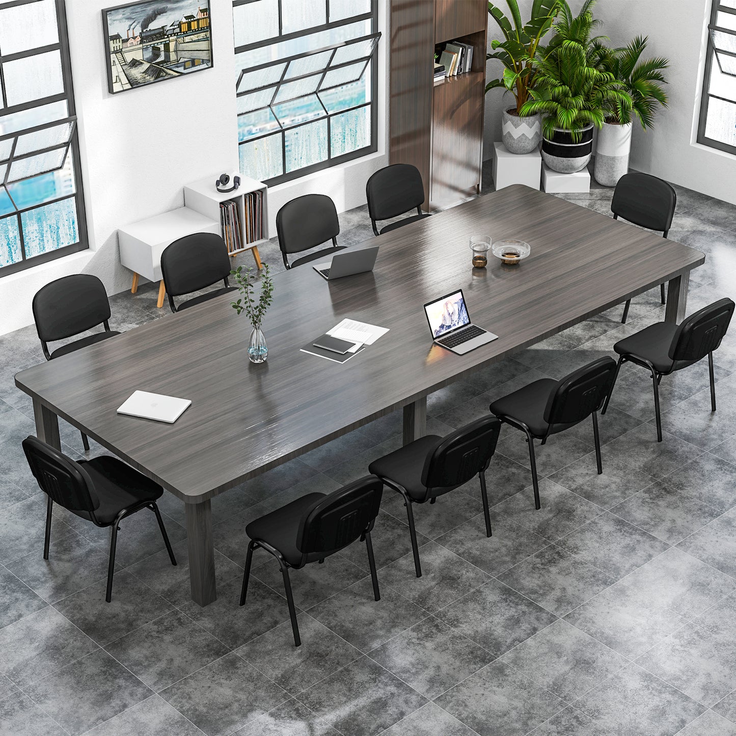 Stackable Conference Chairs Set with Padded Seats