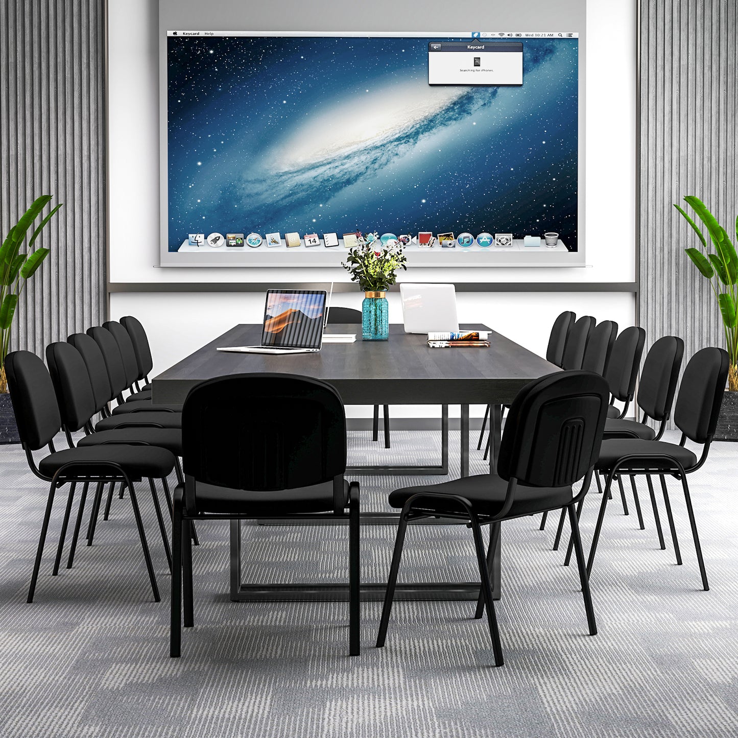 Stackable Conference Chairs Set with Padded Seats