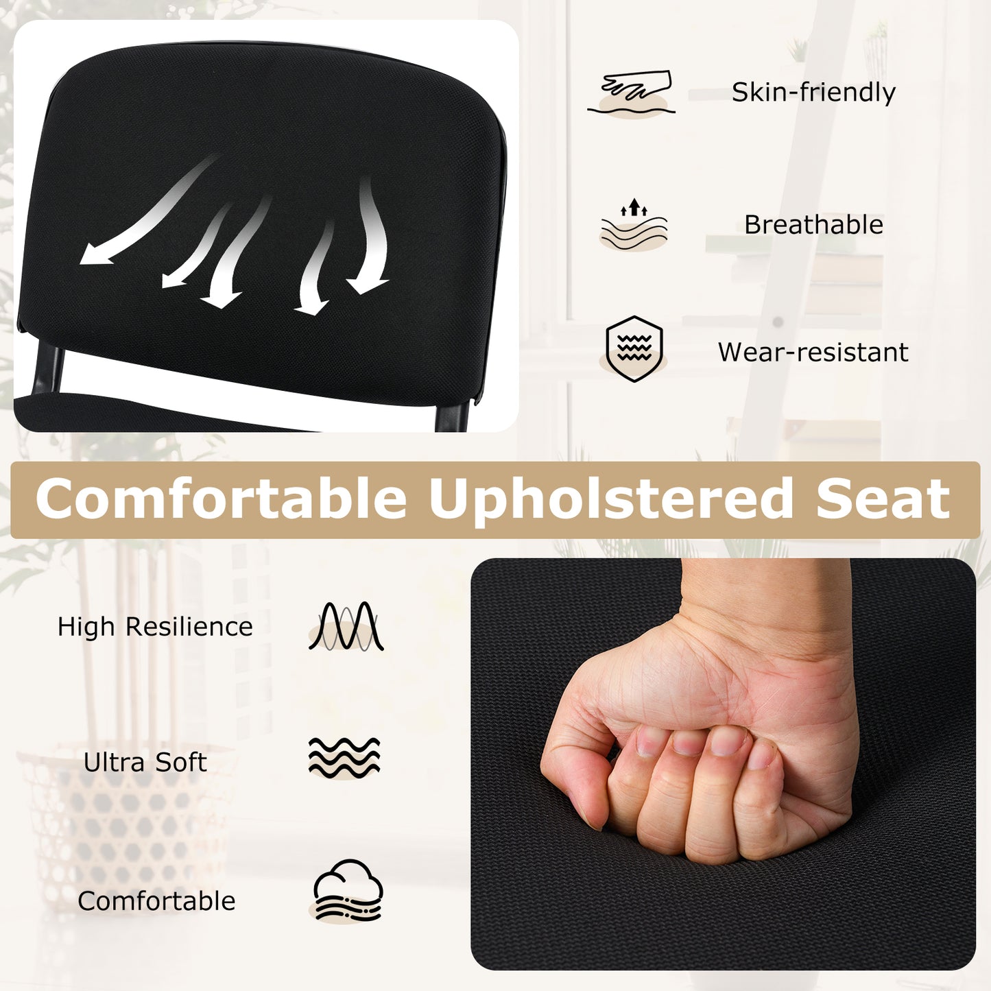 Stackable Conference Chairs Set with Padded Seats