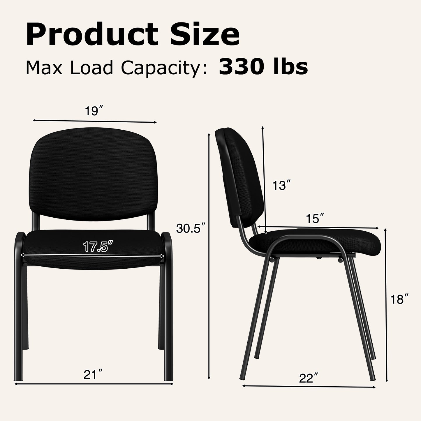 Stackable Conference Chairs Set with Padded Seats